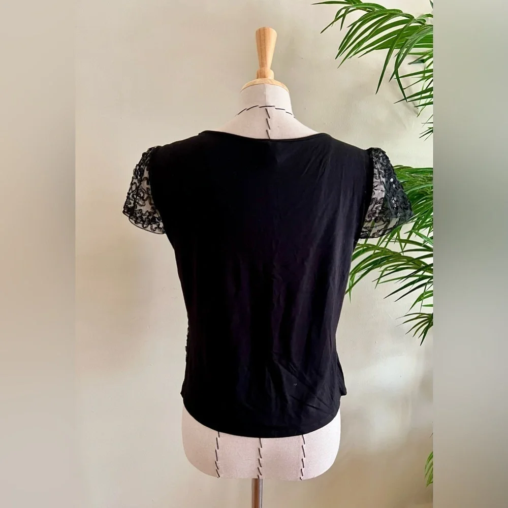 GUESS by Marciano Black Lace & Sequin Top – Size M - Picture 4 of 4